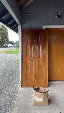 Solid wood double front doors
