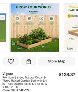 Vigoro Cedar 2-Tiered Raised Garden Bed