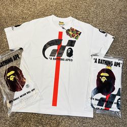 White gran Turismo Bape shirt jersey