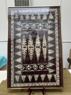 Fijian HandmadeTapa Cloth Hanging 48” X 31”