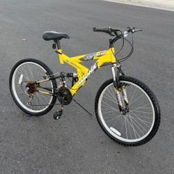 Magna Excitor Dual Suspension 21-Speed Mountain Bike with 24” Wheels