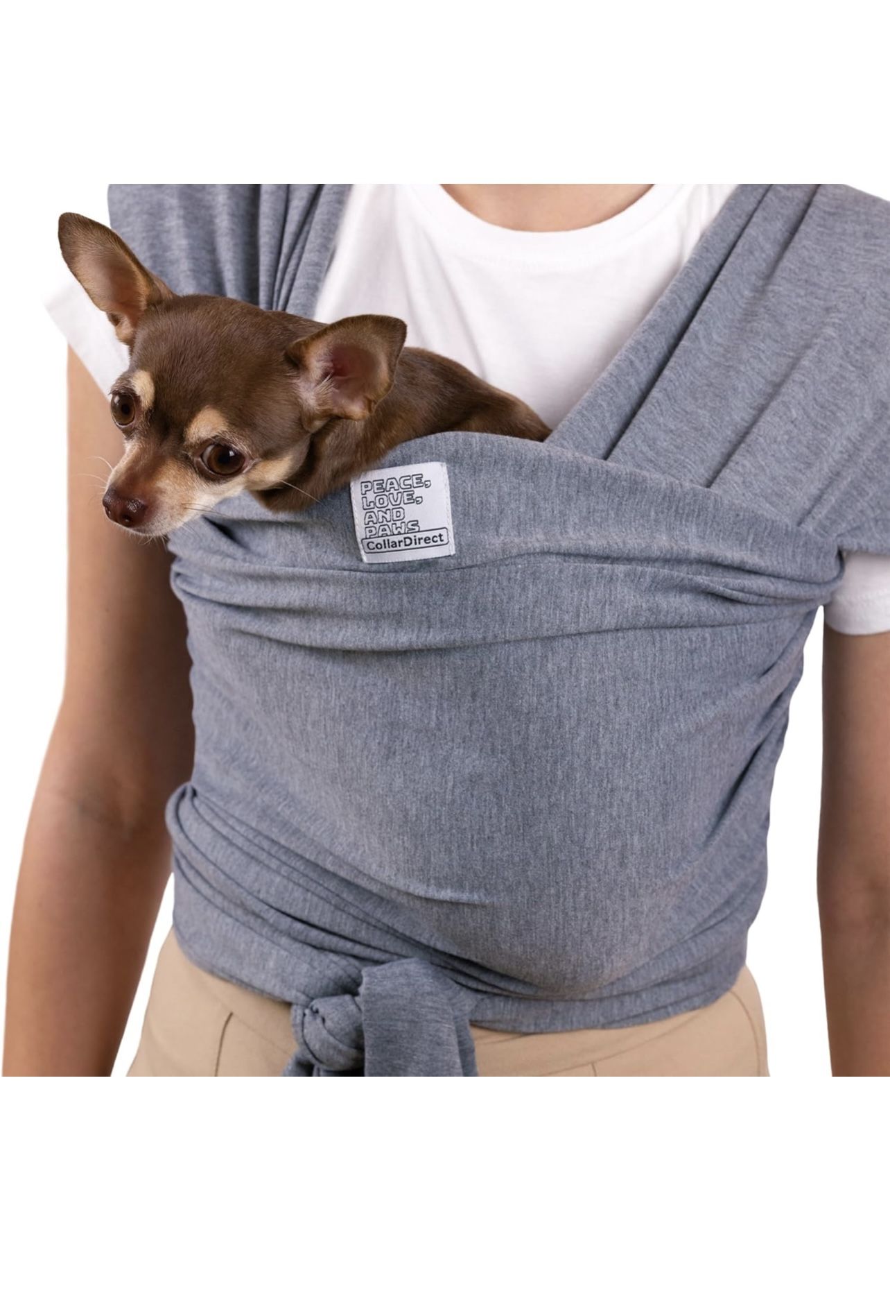 Dog Sling Carrier for Small Dogs - Anti-Anxiety Cat Sling, Puppy Pouch - Pet Sling in Gray, Black