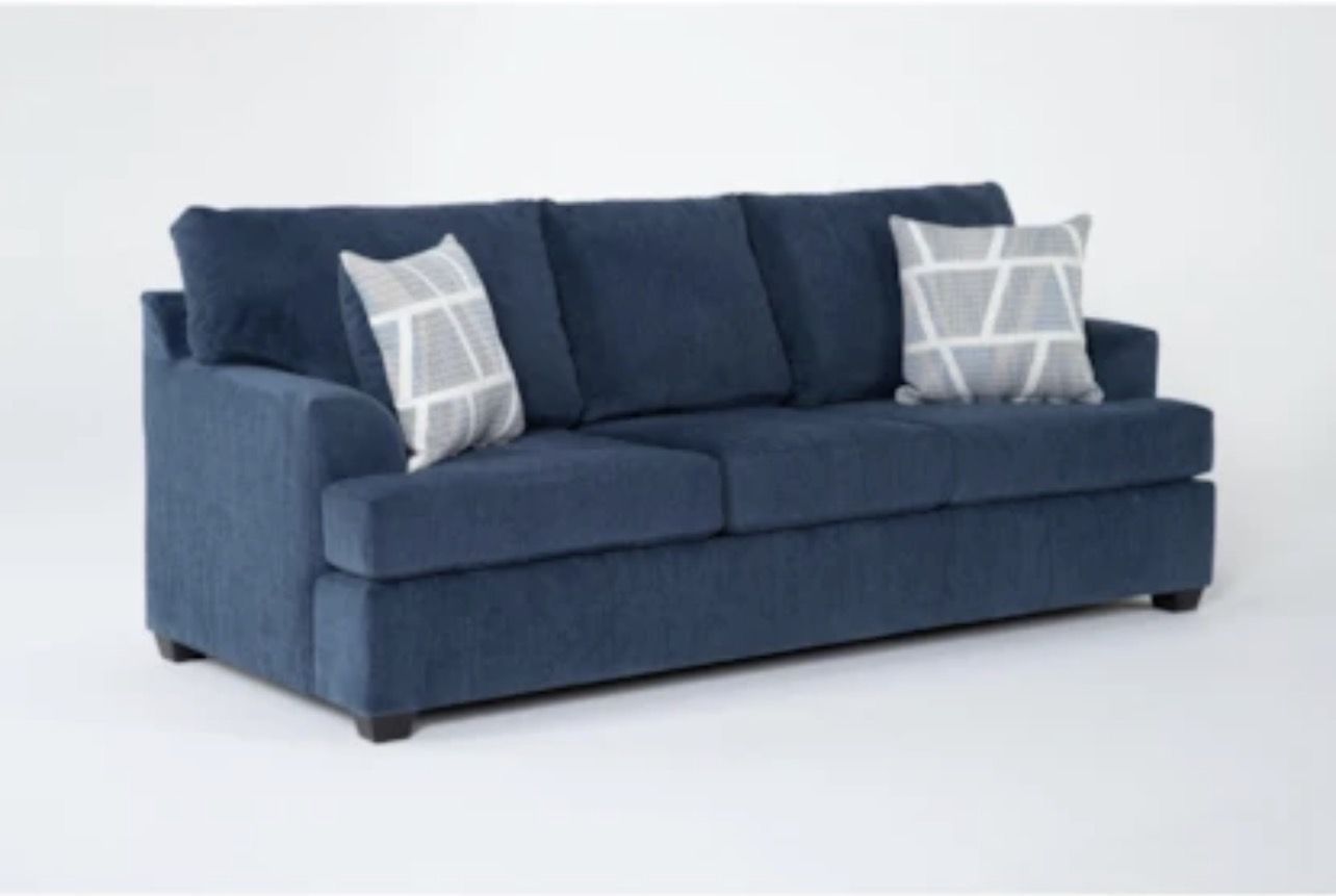 Navy Couch with Ottoman