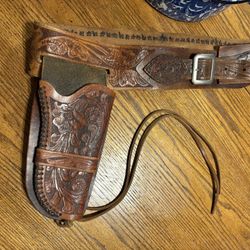 , leather belt, gun holster