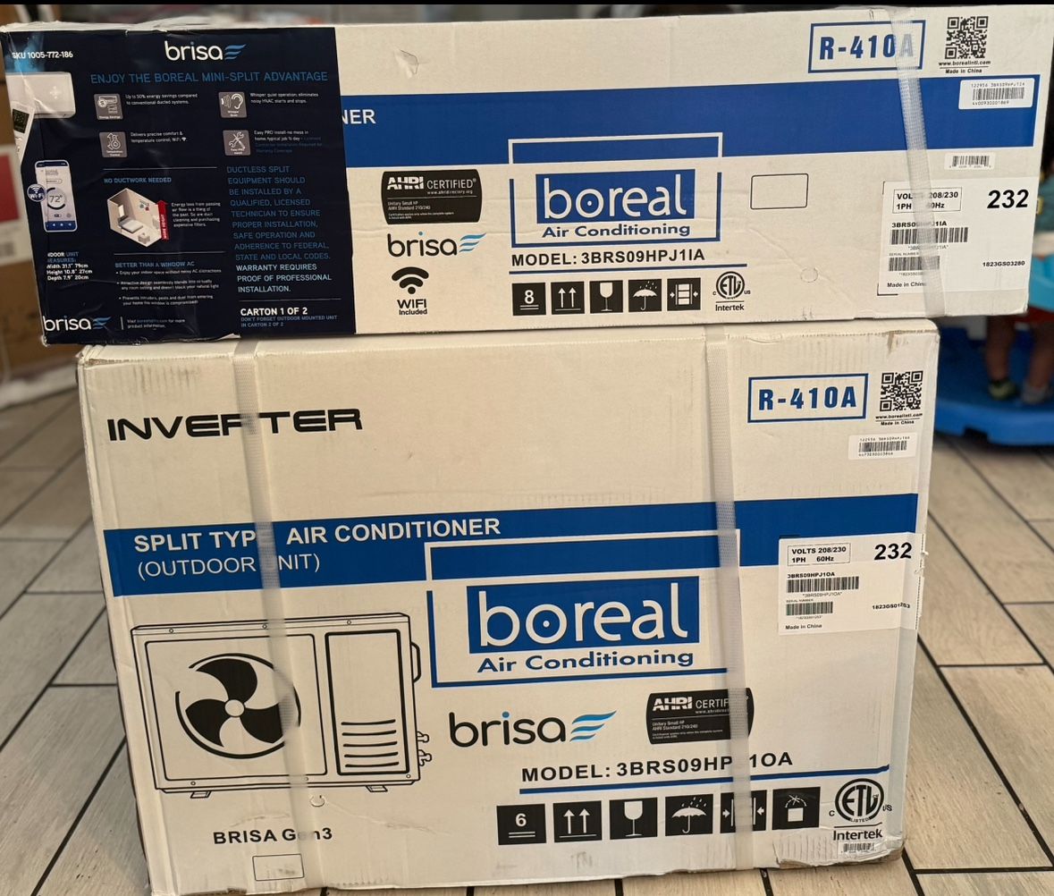 boreal Brisa 12, 000 BTU 1 Ton Smart Home Inverter Driven Ductless Mini Split Air Conditioner with Heat Pump 115Volt