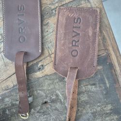 2 ORVIS All Leather  Travel ID Holders