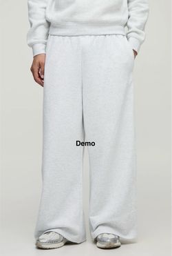 boohooMAN Essential Extreme Wide Leg Jogger - Grey Marl (Large)