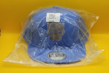Boys Black Panther Silver Mask Logo Snapback Flat Bill Hat NWT [Still Sealed Plastic]