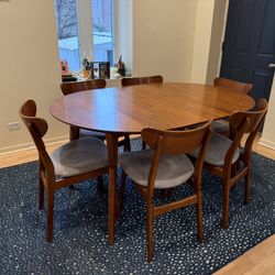 West Elm Dining Table And Six Chairs 