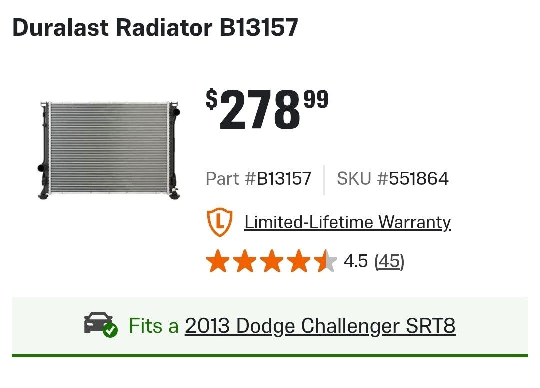Duralast Radiator
