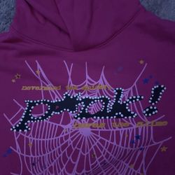 Pink Sp5der Hoodie Medium 