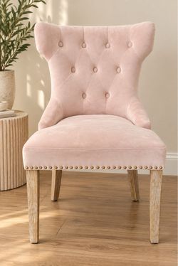 Blush Pink Tufted Accent Chair