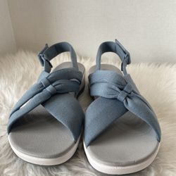 Clarks Cloudsteppers Arla Belle Blue Jersey Slingback Sandals Size 8.5 M