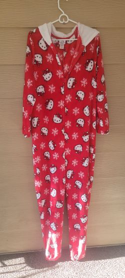 ADULT HELLO KITTY ONE PIECE SLEEPWEAR SIZE XL IN GREAT CONDITION