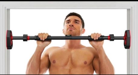 Doorway Pull-Up Bar Black and Red