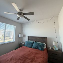 Living Spaces Tarnell Queen Bed Frame w/ nightstands