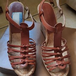 Brown Leather Heels - Size 8 1/2