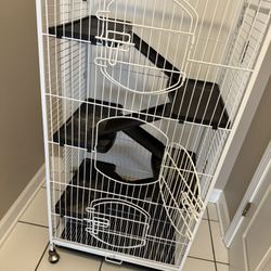Black And White Animal Cage 