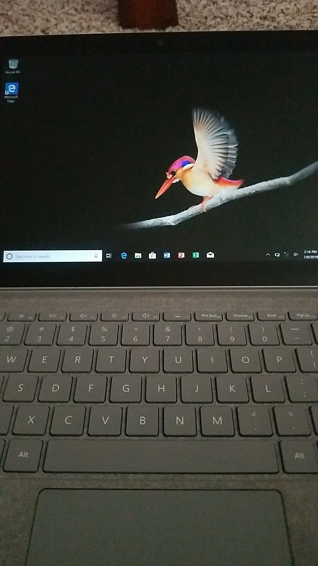 Microsoft Go-Pro tablet with detachable keyboard and charger