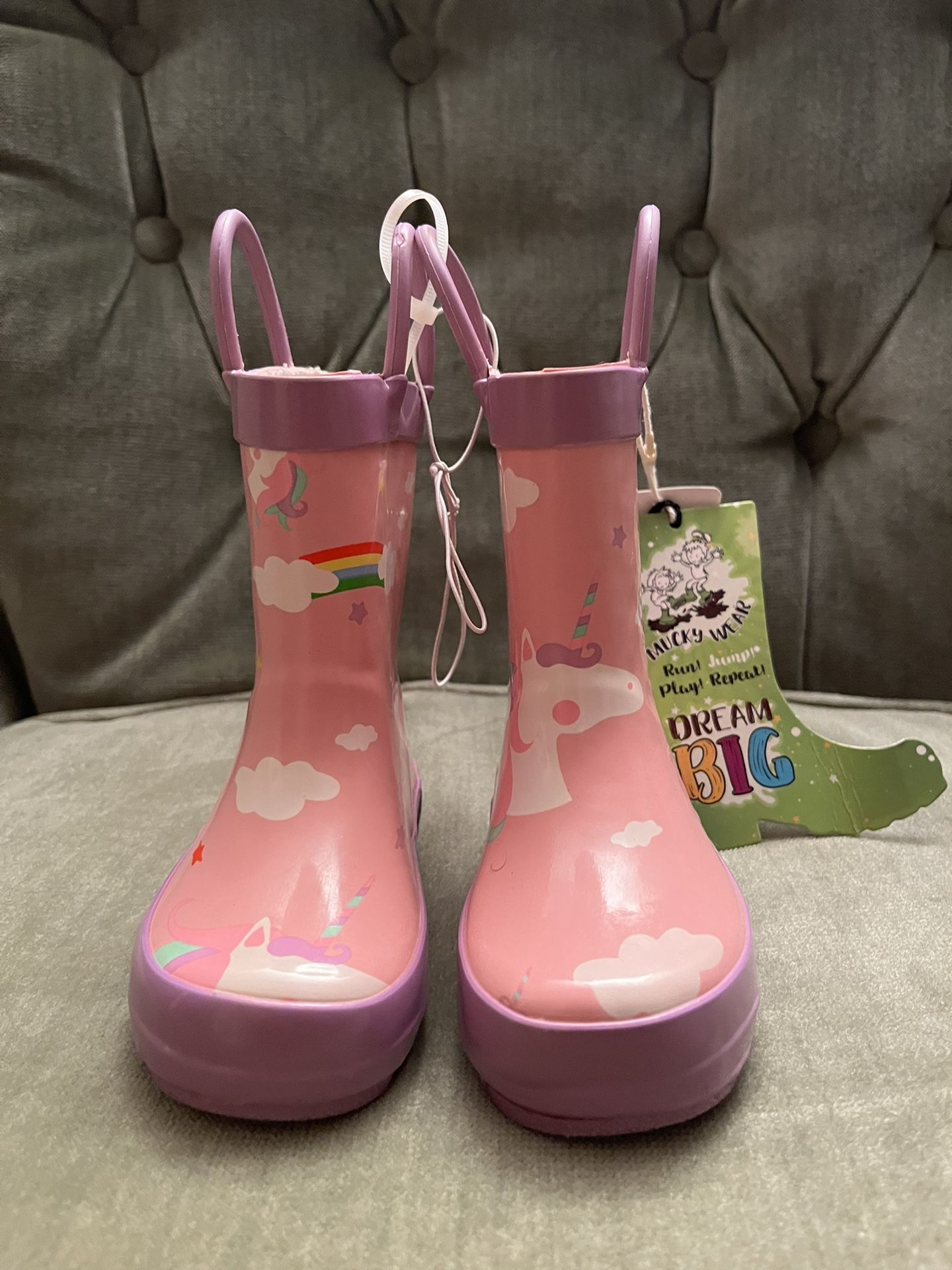 NWTS Girl’s Unicorn 🦄 Themed Toddler’s Rain Loops Boots Sz: 5T (US Toddler)