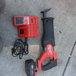 Milwaukee 18 V Fuel Sawzall w/ Charger and XC3.0 Battery