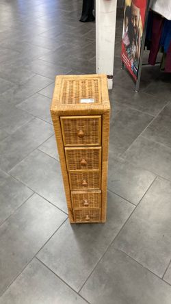 Wicker Rattan 4-Drawer Storage Unit