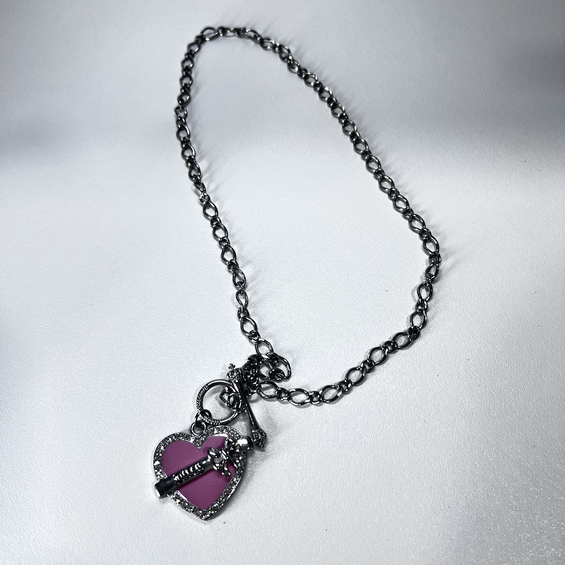 Juicy couture necklace pink Heart Multi Charm!