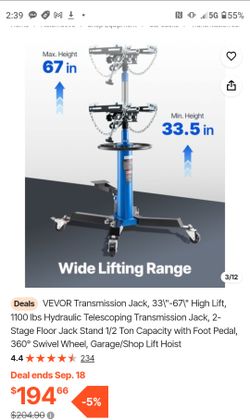 VEVOR Hydraulic Transmission Jack 1100 lbs