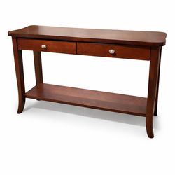 Solid Wood Console Table w/ Drawers & Shelf – Great Condition