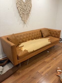 Tan Leather Couch FREE