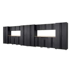 Lots of Husky Garage Cabinet Storage System in matte Black