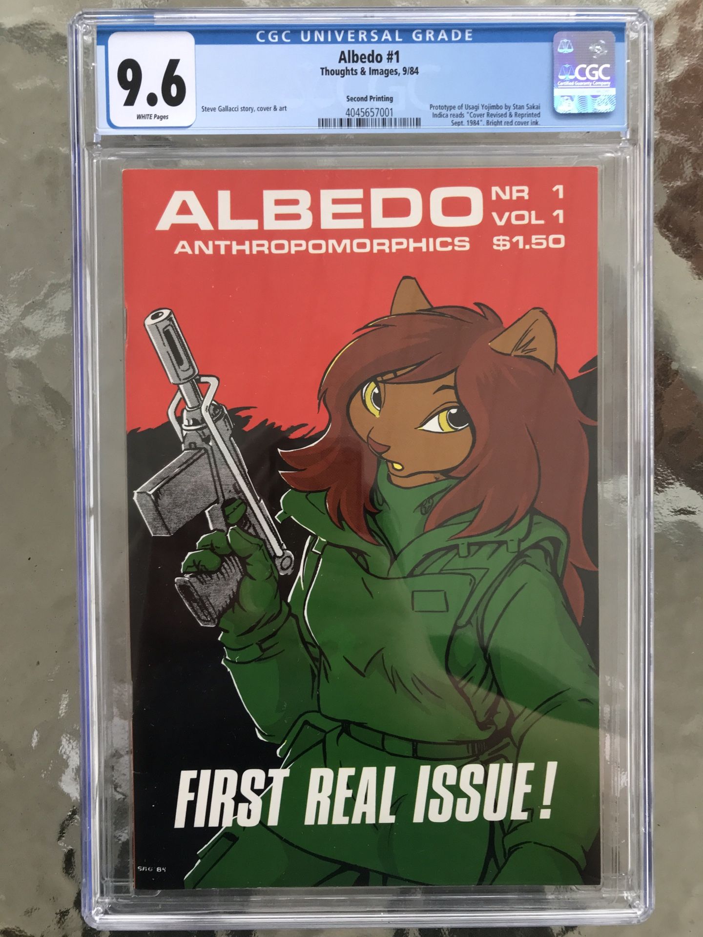 Albedo #1 (1984) CGC 9.6 — 2nd “bright red” printing; Usage Yojimbo prototype 