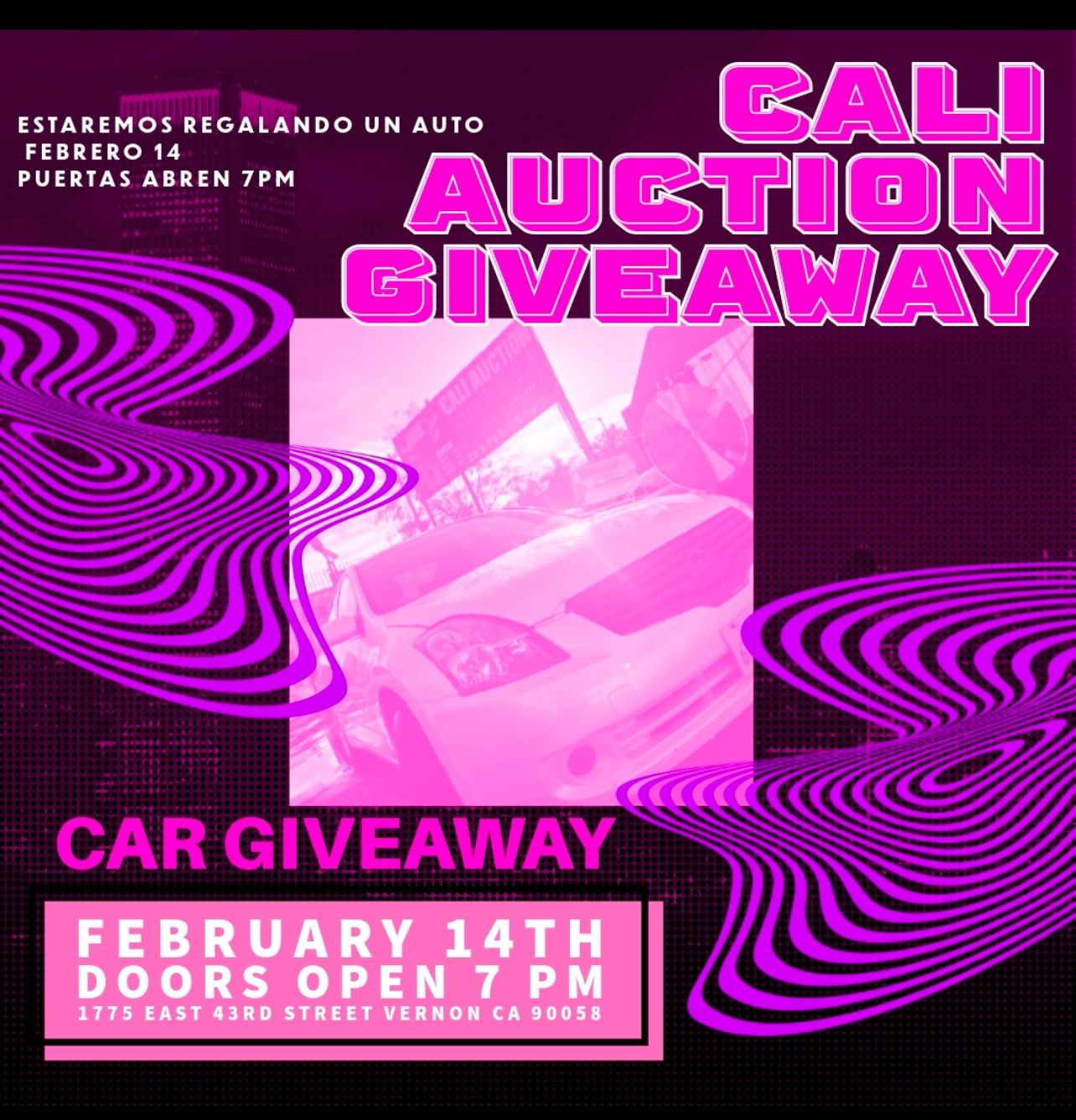 ESTAREMOS REGALANDO UN AUTO FEB 14 @7p
