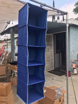 Storage cubby’s blue color