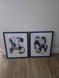Set of 2 Abstract Framed Art Prints