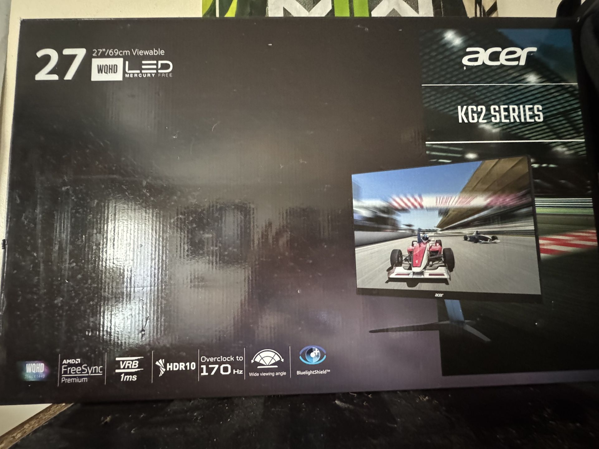 Acer - Nitro KG272U Pbmiipx 27" LED WQHD FreeSync Gaming Monitor (HDMI, DP) - Black 1440p