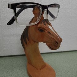 Peepers Carved Wood Eyeglass Holder