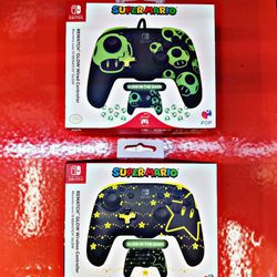 Nintendo Switch Super Mario Glow In The Dark Controllers 2 Pair (New In Box)

