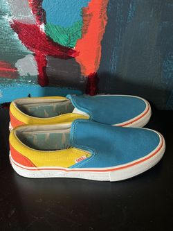 Vans X The Simpsons Mens Slip On Pro Sneaker Skate Shoe Size 9 Blue Suede