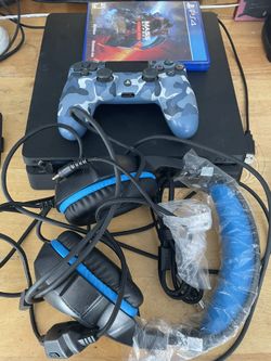 PS4 PlayStation 4 Console With Headset, Game, Cables