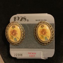 Vintage Style Nickel Free Earrings W/14k Gold Posts…by 1928