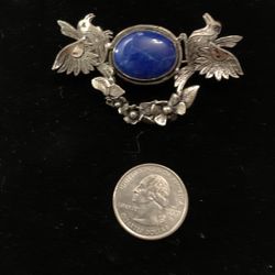 Sterling Silver Lapis Lazuli Brooch