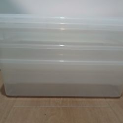 3 Set Plastic Tote Shoe Boxes