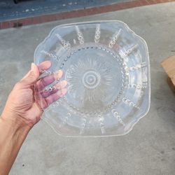 5 Vintage Federal Glass  Plates