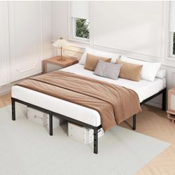 18 Inch King Bed Frame - Metal Platform, No Box Spring Needed, Heavy Duty, Easy Assembly