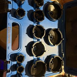 13 PCS Spindle Nuts Socket Kit Ball Joints Axle Locknut Remove Install Locking Hub Socket for KM Groove Nuts, Compatible with GM, Ford, GMC and Dodge,