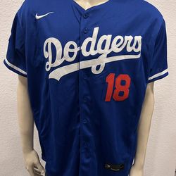 Yamamoto Dodgers World Series Patched Blue and White  Stitched Jersey