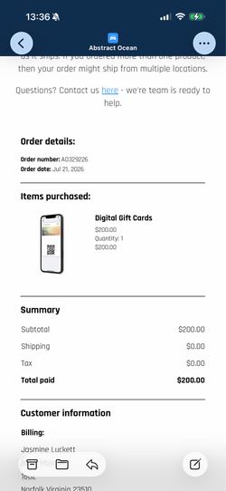 Abstract Ocean E-Gift Card