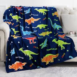 Dinosaur Gifts Toys for Boys Girls - Glow in The Dark Dino Blanket Best Christmas Birthday Valentines Easter Presents for Kids Age 1 2 3 4 5 6 7 8 9 1