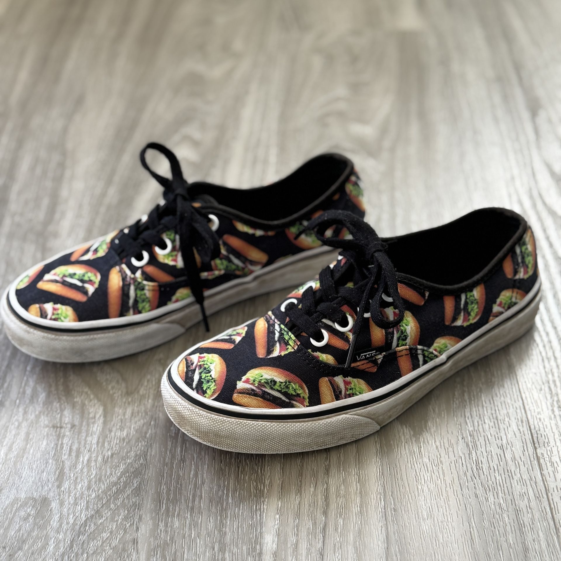 Vans Off The Wall Authentic Late Night Burger Skate Shoes Black W7 M5.5